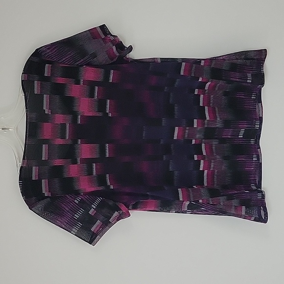 Laura Blouse purple black Grey pink block colours - Picture 4 of 6